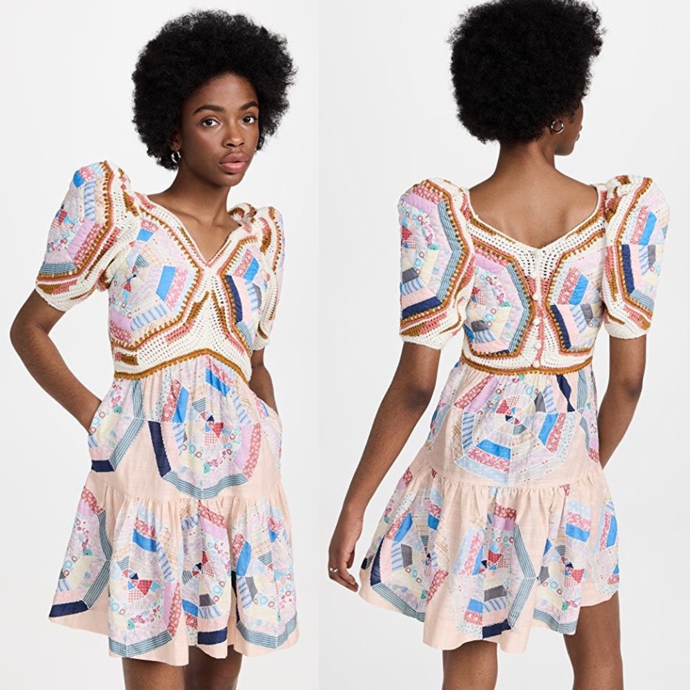 Sea Multicolor Patchwork Mini Dress - image 2